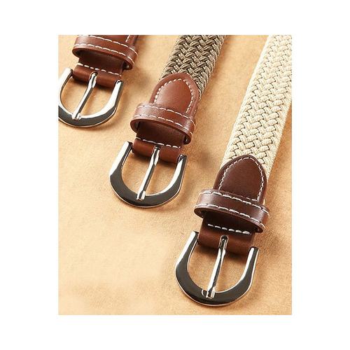 日本直邮florge 无级调节皮革与休闲网眼腰带 FL8218EW04679 腰带 - 图0