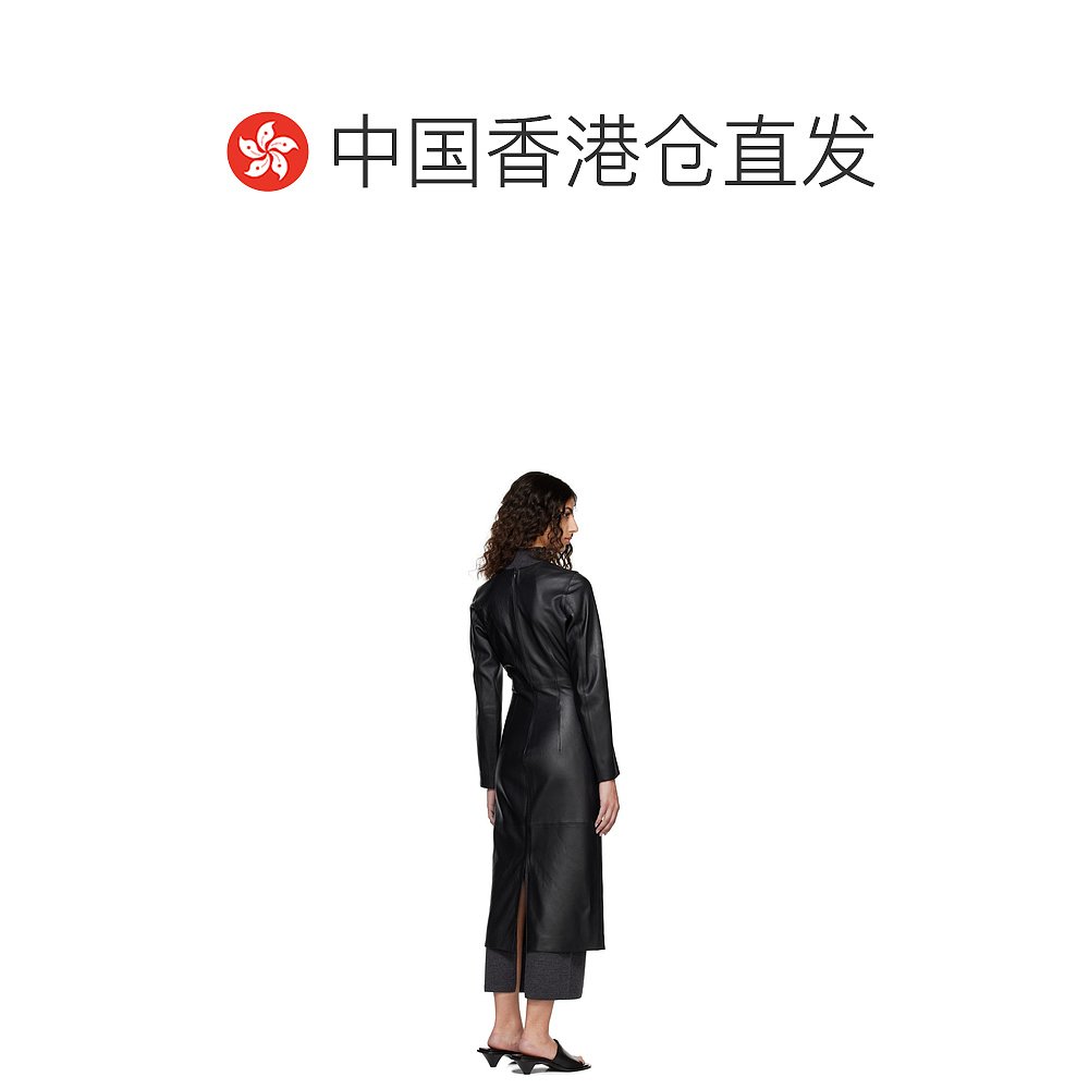 香港直邮潮奢 TOTÊME 女士 黑色拼接连衣裙 2316013 - 图1