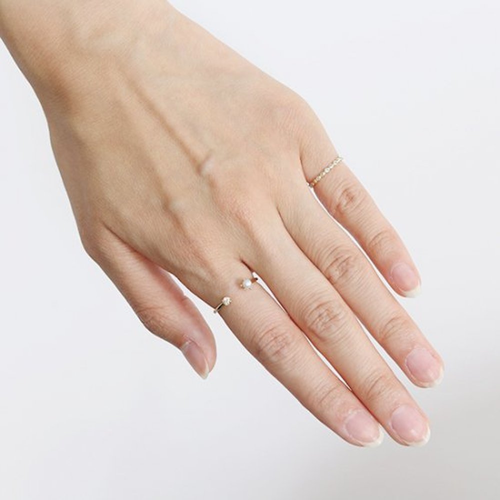1 hour refundable Japan direct mail cui-cui Freshwater Pearl Fragrant Diamond Ring K10YG 754543 Diamond Ring