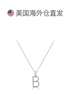 自营 sabrina14k 金和钻石初始项链 - 白色 b 美国奥莱直发吊坠