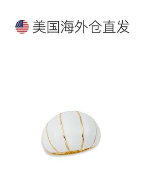 自营 savvy cie jewels18K GOLD PLATED WHITE ENAMEL RING - yel