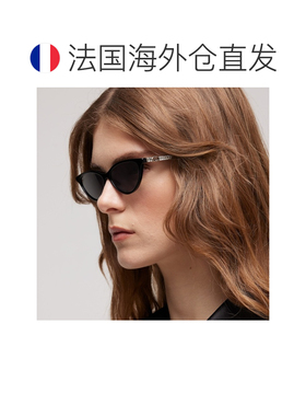 自营欧洲直邮GUCCI古驰 女士黑色醋酸纤维镂空GG水晶猫眼太阳镜