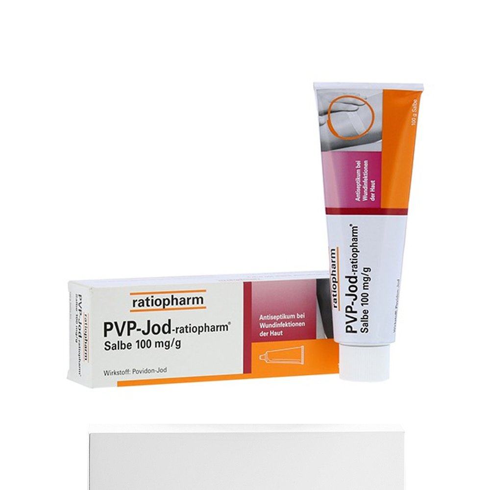 欧洲直邮德国药房ratiopharm碘伏碘膏伤口抗菌杀菌消炎消毒膏100g,淘宝优惠券,粉丝福利购,淘宝优惠卷