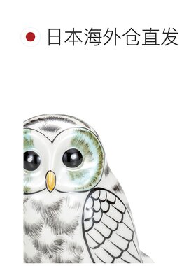 日本直邮九谷烧 3.2 号猫头鹰 白色摆设护身符猫头鹰礼物流行赠品