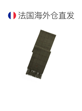 自营欧洲直邮Ralph Lauren拉夫劳伦 男士橄榄绿羊毛混纺窗格纹围