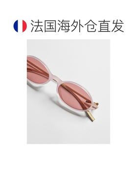 自营欧洲直邮Dior迪奥 Bow女士乳白色板材金属蝴蝶结太阳镜