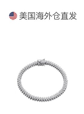 自营 GENEVIVE 纯银簇状箭头式网球手链 - 银白色 美国奥莱直发