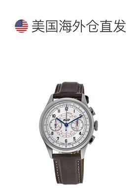自营Tissot Telemeter 1938 Silver Dial Leather Strap Men's Wa