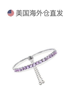 自营925 纯银 Ross-Simons 紫水晶 Bolo 手链 - 紫色 美国奥莱直
