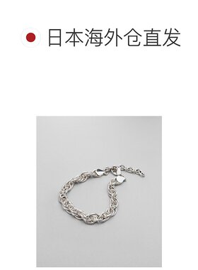 1h可退 日本直邮COCOSHNIK 女士 双缆绳设计 银色链条手链 767412