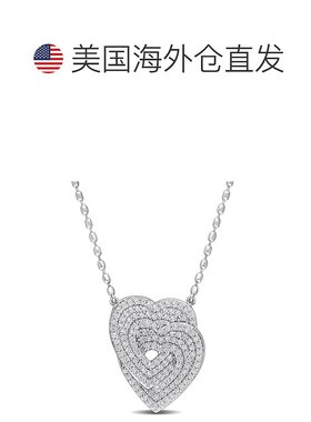 自营 925 纯银 Mimi & Max 连锁心形吊坠配链 - 白色 美国奥莱直