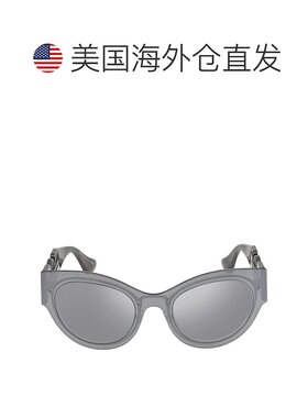 自营Versace Light Grey Mirrored Silver Cat Eye Ladies Sungla
