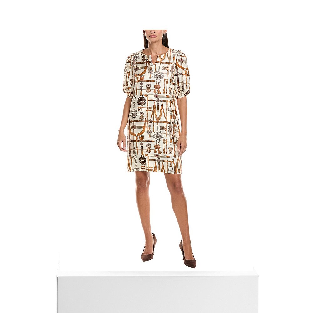 自营tyler boe Audrey Silk Shift Dress - beige 美国奥莱直发 - 图3