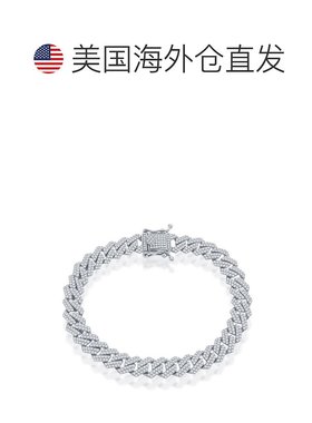 自营 simona925 纯银 8 毫米微密镶摩纳哥手链 - 银白色 美国奥莱