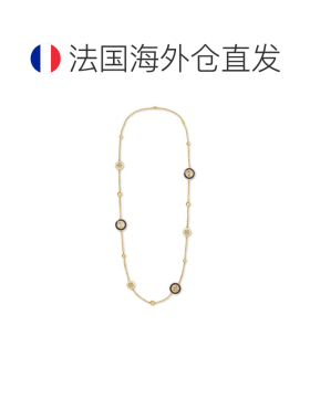 自营欧洲直邮LV路易威登 Nautical女士金色金属珐琅吊坠项链