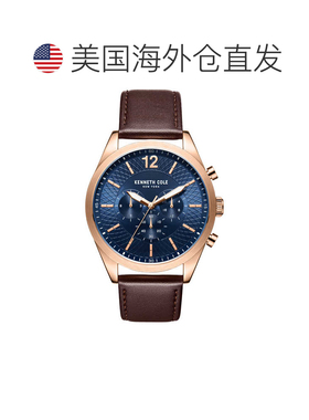 自营Kenneth Cole Men's 48mm Quartz Watch - brown 美国奥莱直
