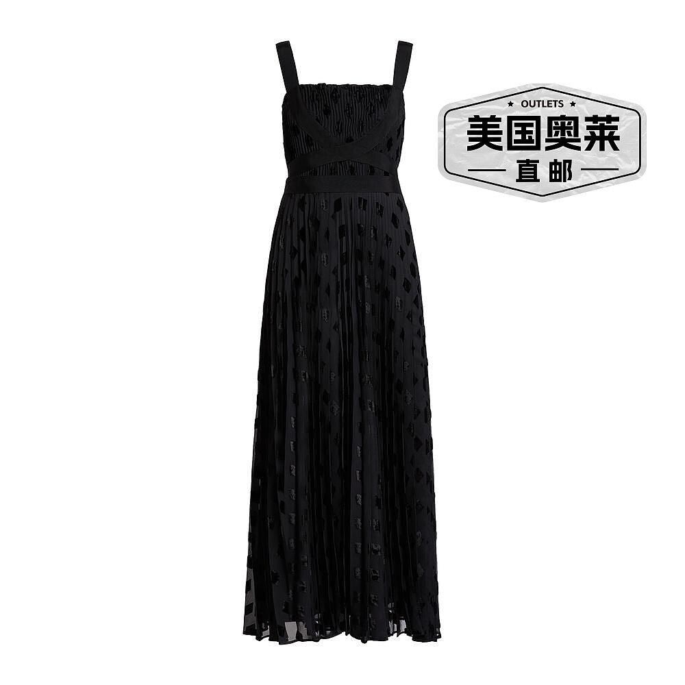 自营marina rinaldi装饰-黑色 美国奥莱直发新款连衣裙长裙 - 图0