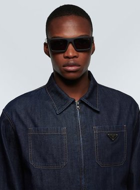 潮奢 Prada 普拉达 男士 方框太阳眼镜 black黑色 舒适时尚