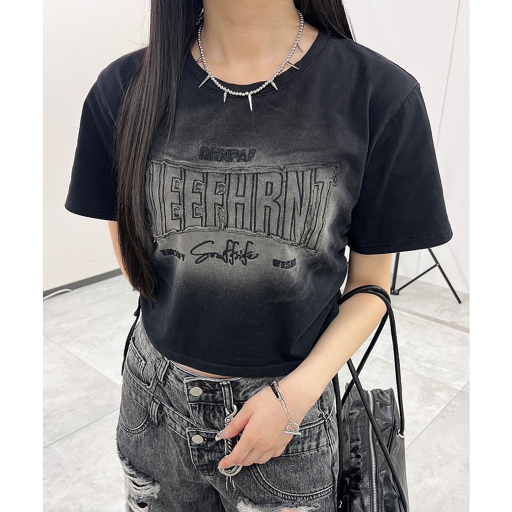 1h可退 日本直邮Figments 男女同款短款拼接LogoT恤 FG25SS150 - 图2