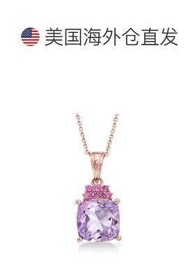 自营ross-simons罗斯-西蒙斯紫水晶和。纯银 18 克拉玫瑰金红榴石