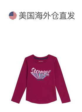 Nautica 女童 Stronger Than Ever 长袖 T 恤 (7-16) - 淡紫色雪