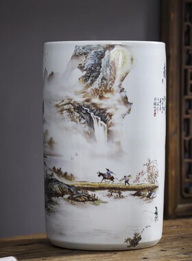 景德镇陶瓷缸桶装饰花瓶书画筒