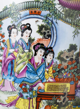 景德镇陶瓷摆件书画缸居家装饰