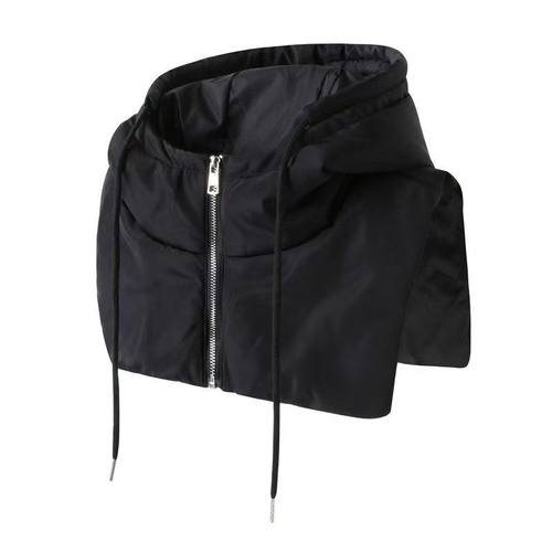 帽子大衣假领羽绒时尚加厚保暖骑行防风男女户外同款防寒包头 - 图1