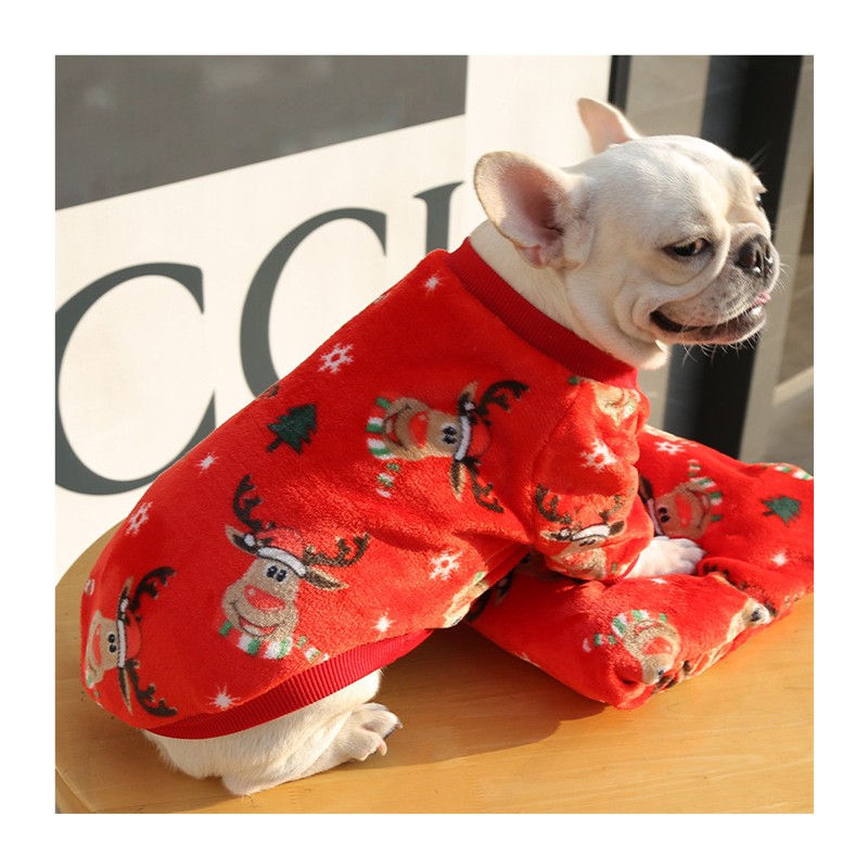 喜庆宠物狗狗比熊拍照冬天变装柯基猫猫圣诞衣服麋鹿2025网红柴犬 - 图3