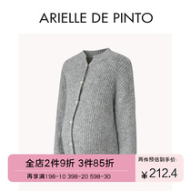 French ARIELLE DE PINTO Pregnancy Woman Dress Autumn Winter New Fashion Brief Pearl Knit Wool Cardiovert