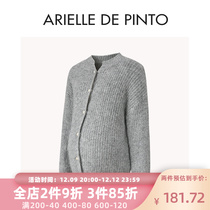French ARIELLE DE PINTO Pregnancy Woman Dress Autumn Winter New Fashion Brief Pearl Knit Wool Cardiovert