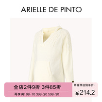 French ARIELLE DE PINTO Pregnancy Woman Dress Autumn Winter New Casual Temperament LAZY EVEN HAT KNIT BLOUSE