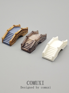 微缩复古风石拱桥造景树脂工艺品