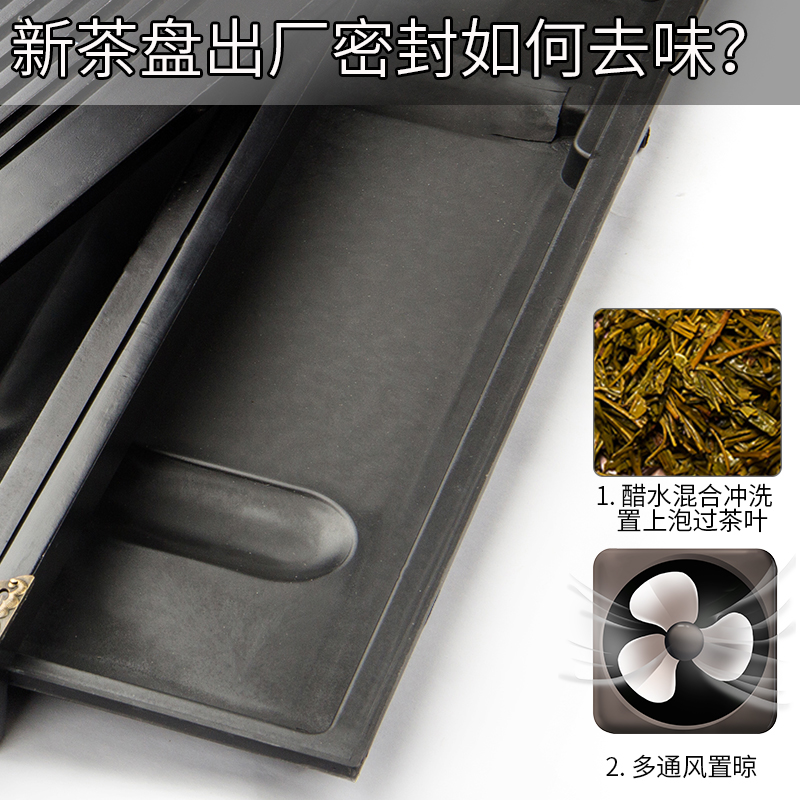 茶盘沥水家用功夫茶海茶托简约储水排水式小型茶台不锈钢茶具托盘 - 图2