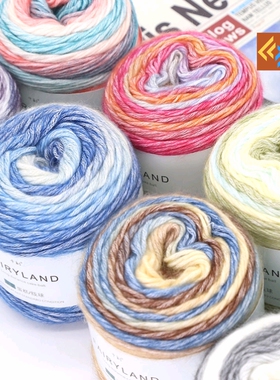 Knitting wool thread yarn Soft蛋糕线渐变段染毛线手工diy编织