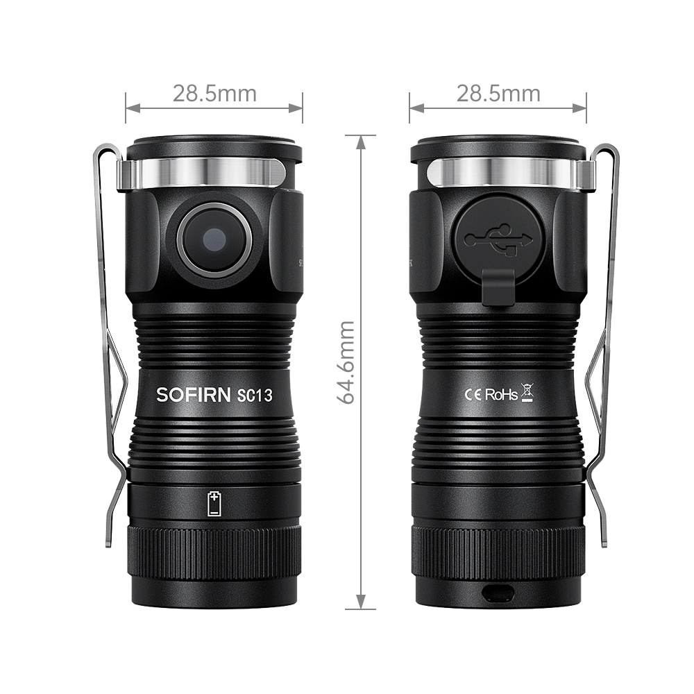 Sofirn新品SC13索菲恩手电筒迷你户外1300lm18350便携直充透镜-图1