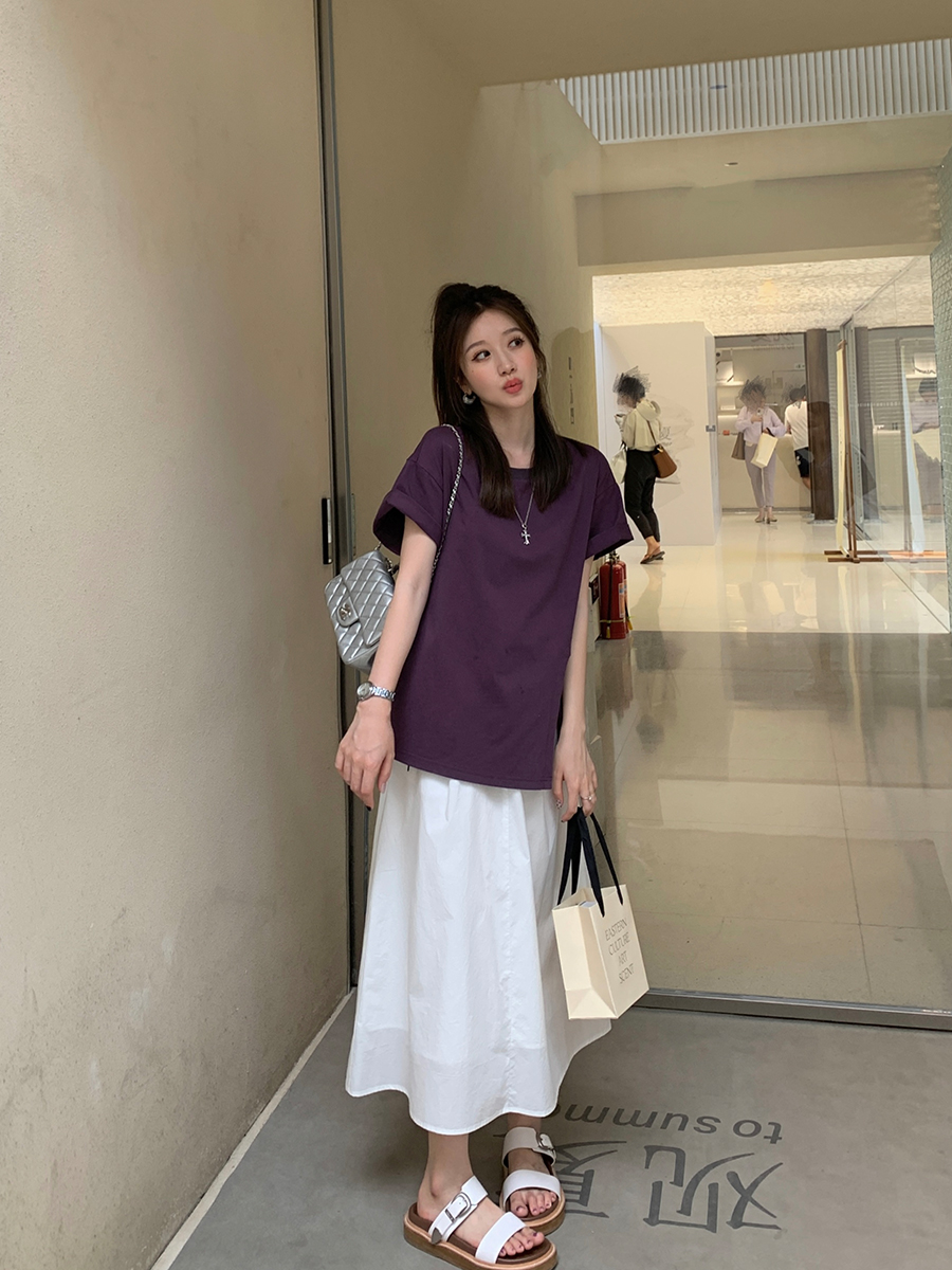 杨杨YANGRUOYU白色半身裙女2023新款夏季气质显瘦工装薄款a字半裙