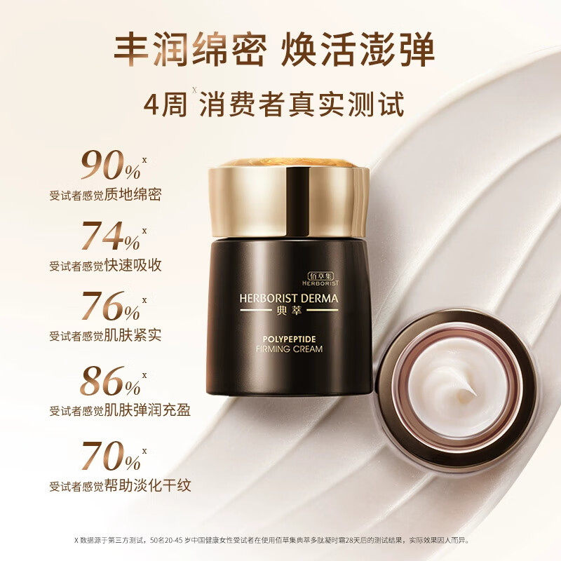 佰草集典萃多肽凝时霜补水保湿紧致精华霜百草集官方旗舰店正品