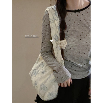 Lace Butterfly Canvas Bag Women's 2024 New Trendy Korean Style Literary Tote Bag Student Class Large Capacity Bag