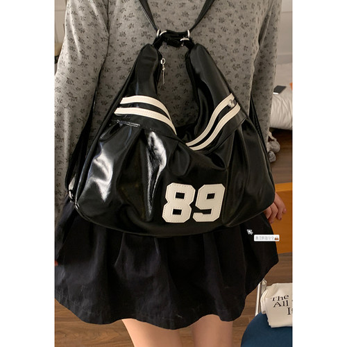 千禧风包包女2026新款潮时尚小众双肩背包大容量单肩托特包通勤包 - 图2