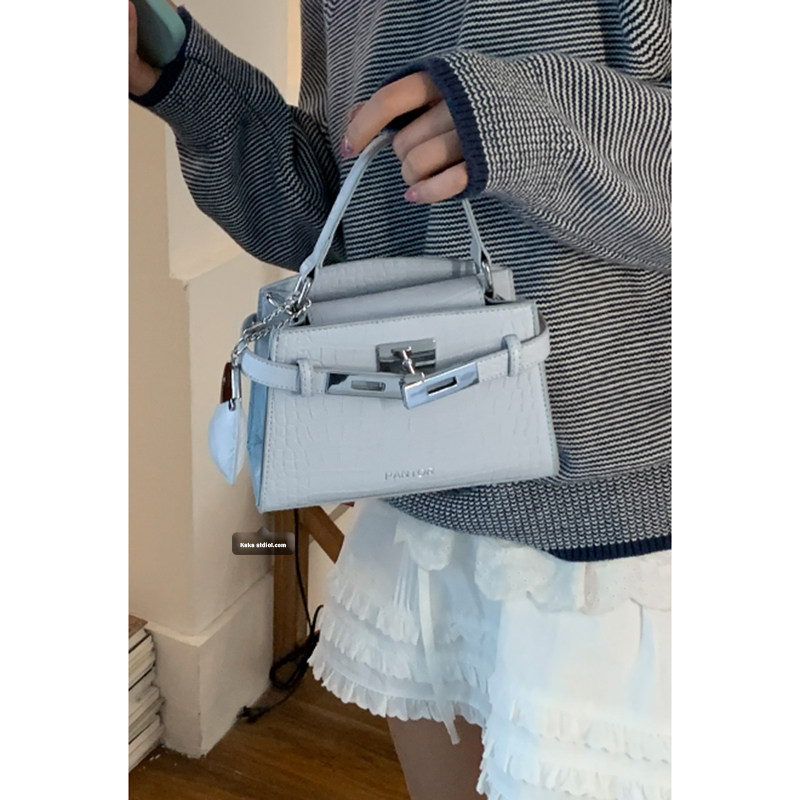 鳄鱼纹手提凯丽包包女新款潮时尚韩国小方包百搭超火单肩斜挎包,淘宝优惠券,粉丝福利购,淘宝优惠卷