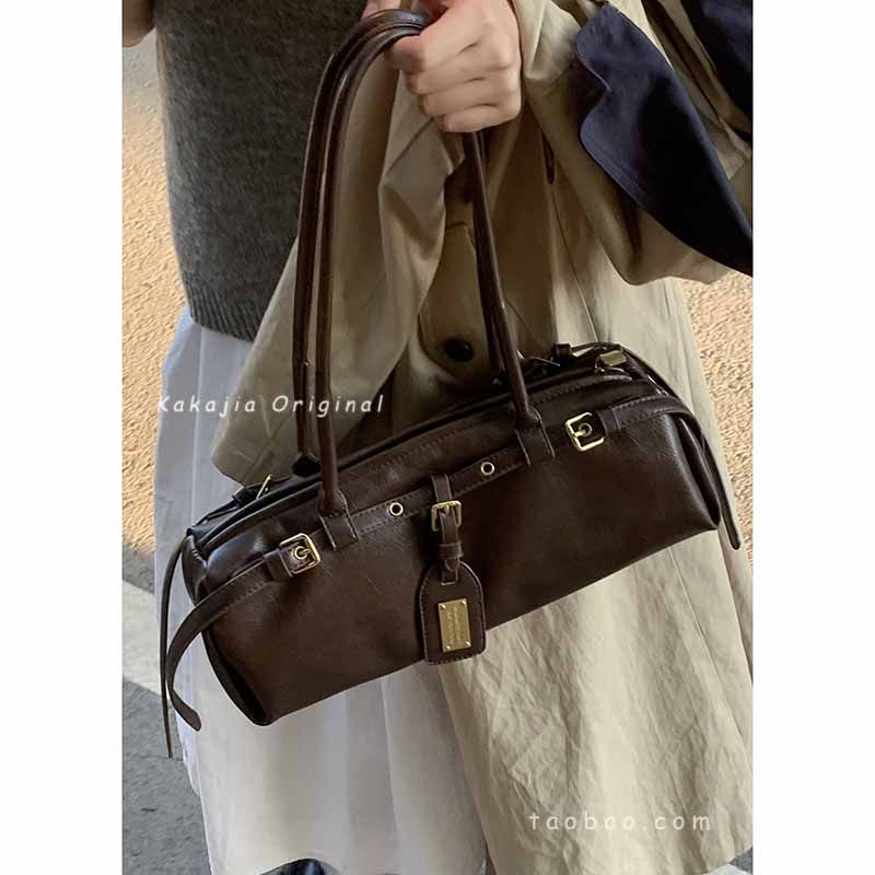 中古腋下包包女秋季2024新款潮韩国小众保龄球包大容量单肩通勤包,淘宝优惠券,粉丝福利购,淘宝优惠卷