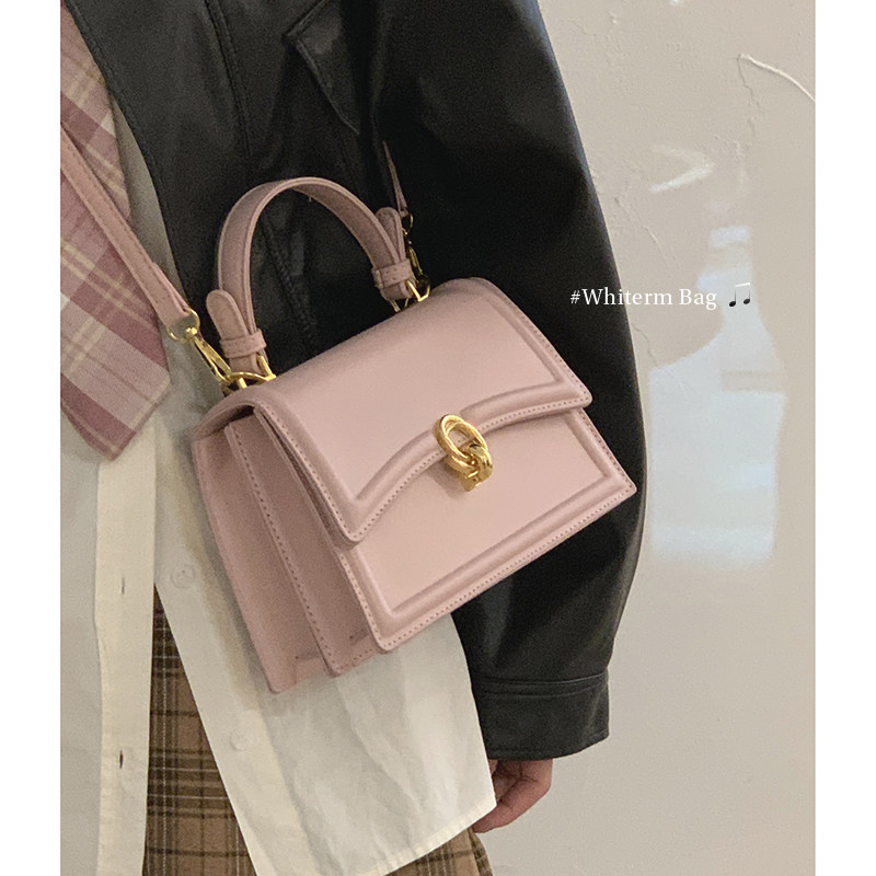 小众粉色手提包包女2023新款潮春夏韩国小方包百搭ins单肩斜挎包,淘宝优惠券,粉丝福利购,淘宝优惠卷