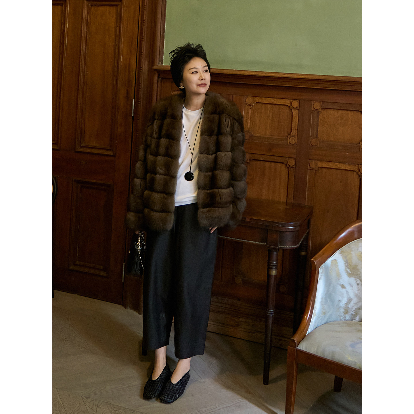 TOFOD 山本裤 英国进口植糅小羔羊皮哈伦裤 宽松九分阔腿裤皮裤女,淘宝优惠券,粉丝福利购,淘宝优惠卷