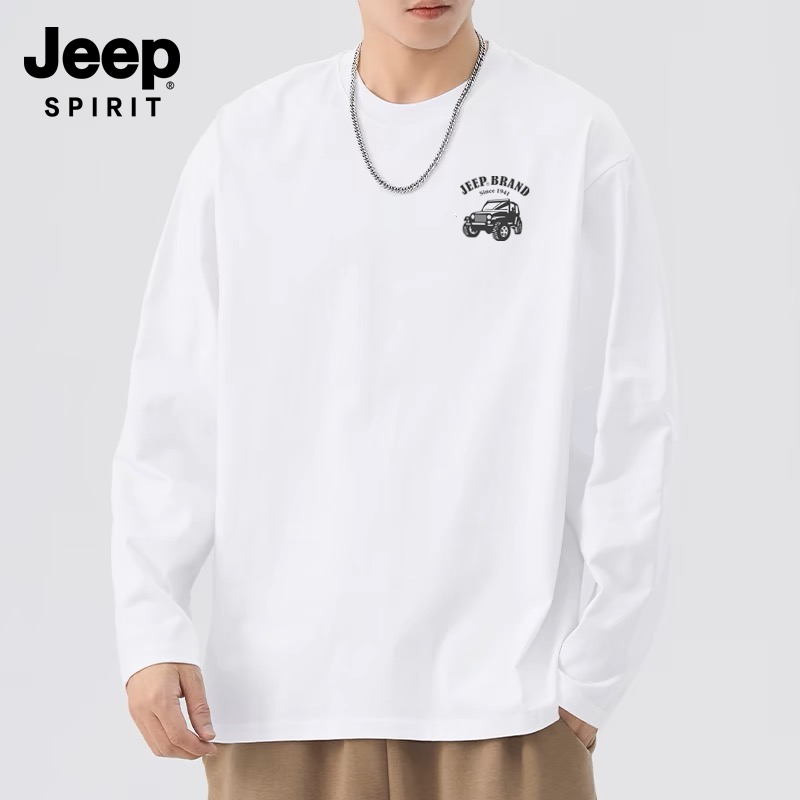 JEEP SPIRI春季2026年新品舒适休闲薄款打底衫男长袖t恤情侣款5