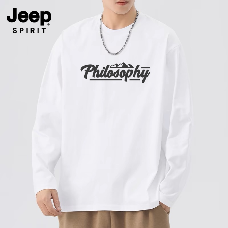 JEEP SPIRI春季2026年新品舒适休闲薄款打底衫男长袖t恤情侣款5