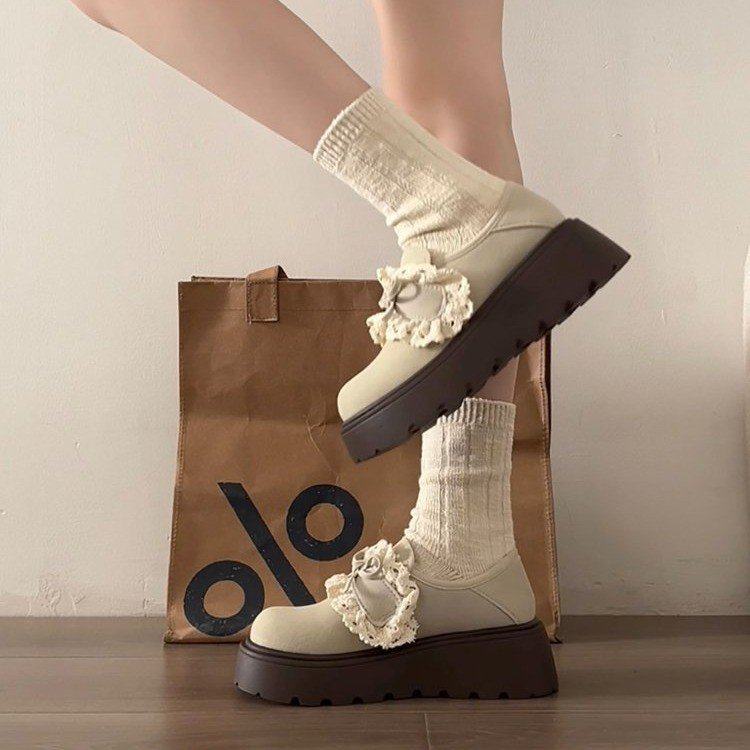 2026春季新款深口单鞋单鞋圆头PU平底深口橡胶2026年春季中跟(3-5,淘宝优惠券,粉丝福利购,淘宝优惠卷