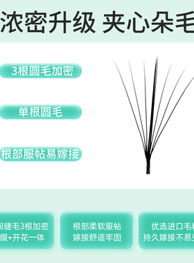 7D夹心仙女收尖朵毛凤尾流苏大开花蝶翼精灵漫画羽翼塔尖嫁接睫毛