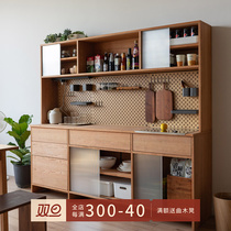 No same-day solid wood dining side cabinet minima Nordic integrated by wall Living room Cupboard Shelf Storage High Cabinet