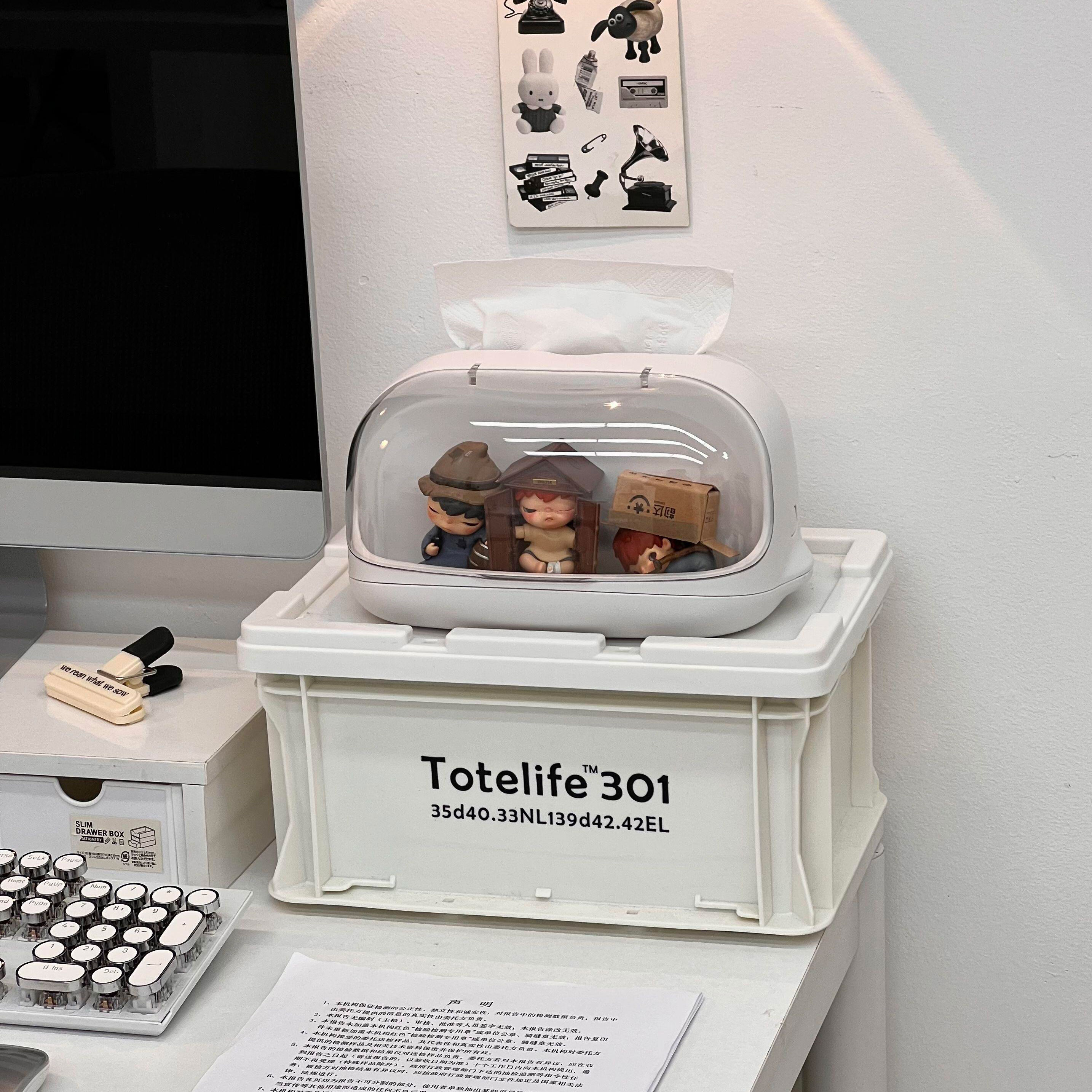 Figure storage display box work station tissue box desktop paper box blind box display stand doll display stand